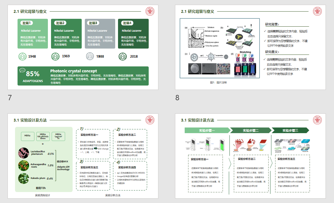 科研组会汇报PPT模板